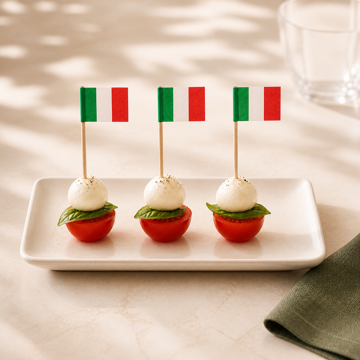 Flag picks presented in bite-size appetizers