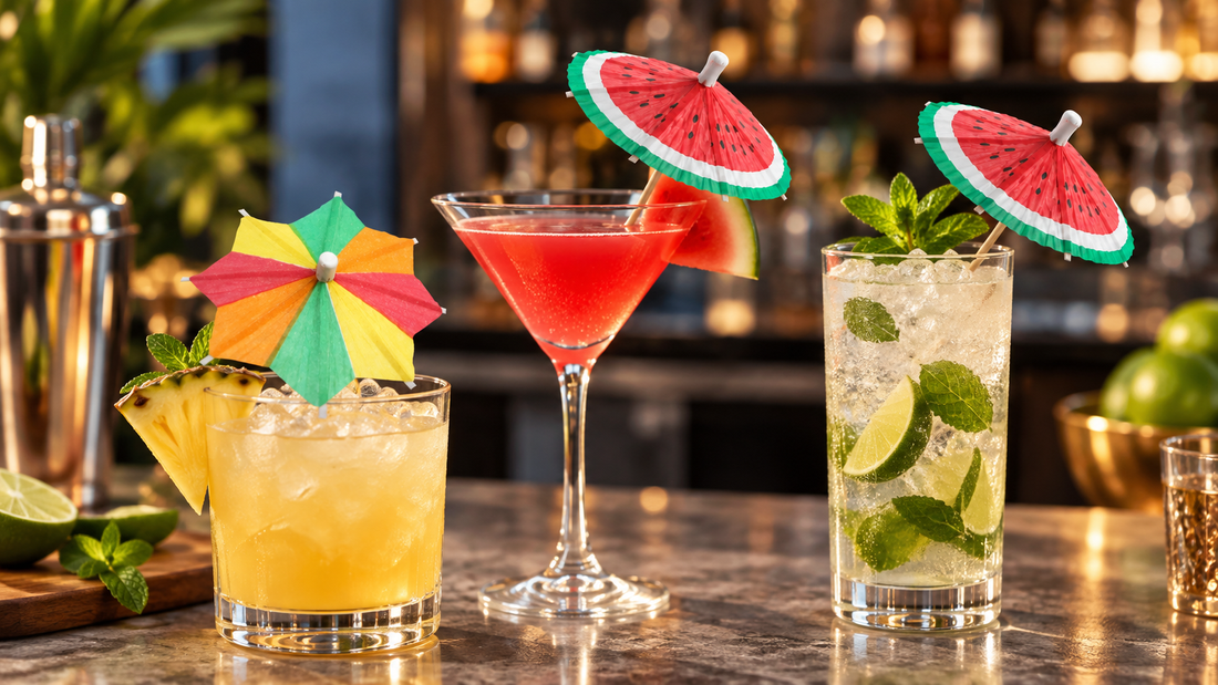 Uncommon Pick watermelon and octagonal cocktail parasol styles