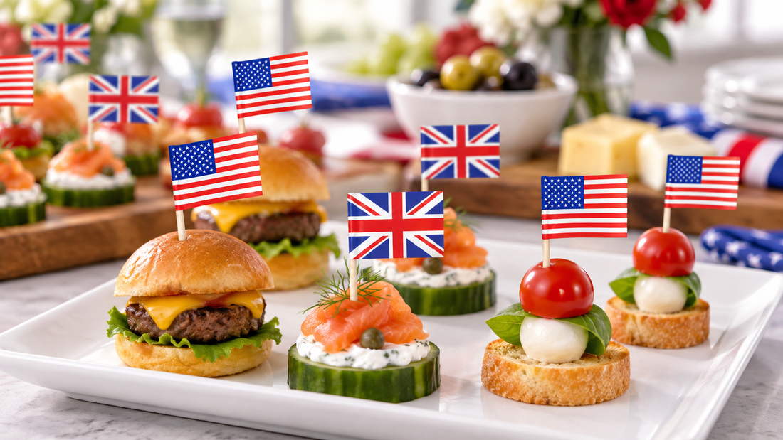 Uncommon Pick American and UK toothpick flag picks on a buffet