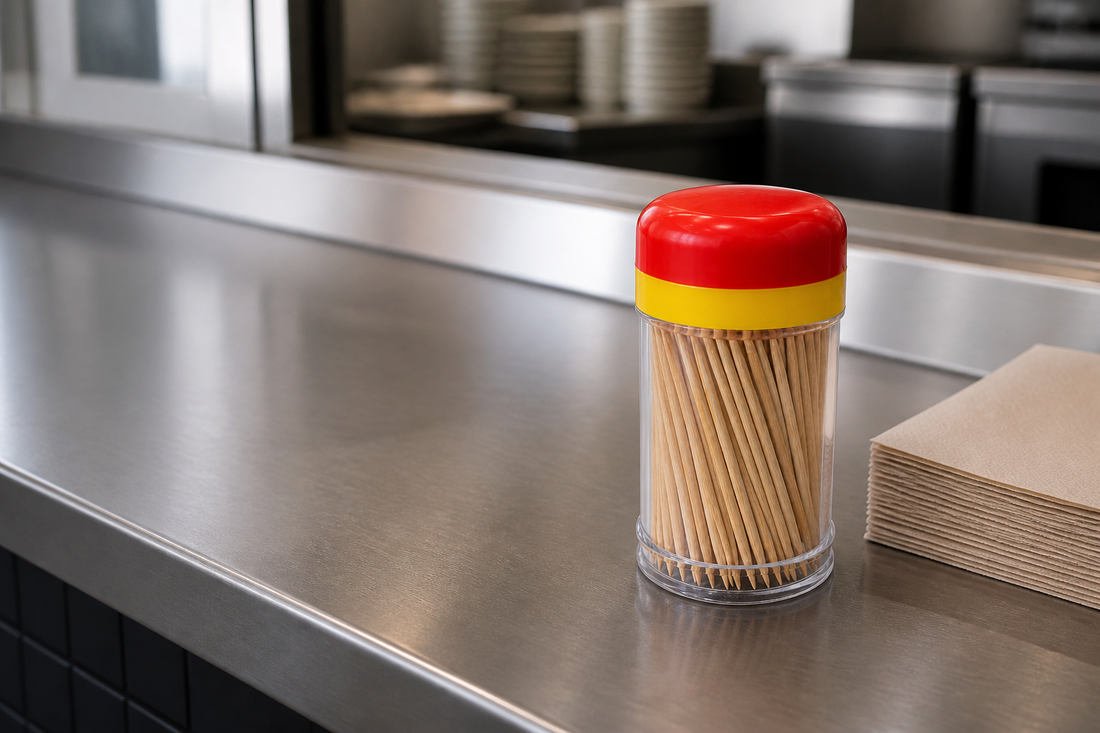 Uncommon toothpick dispenser on a professional foodservice counter
