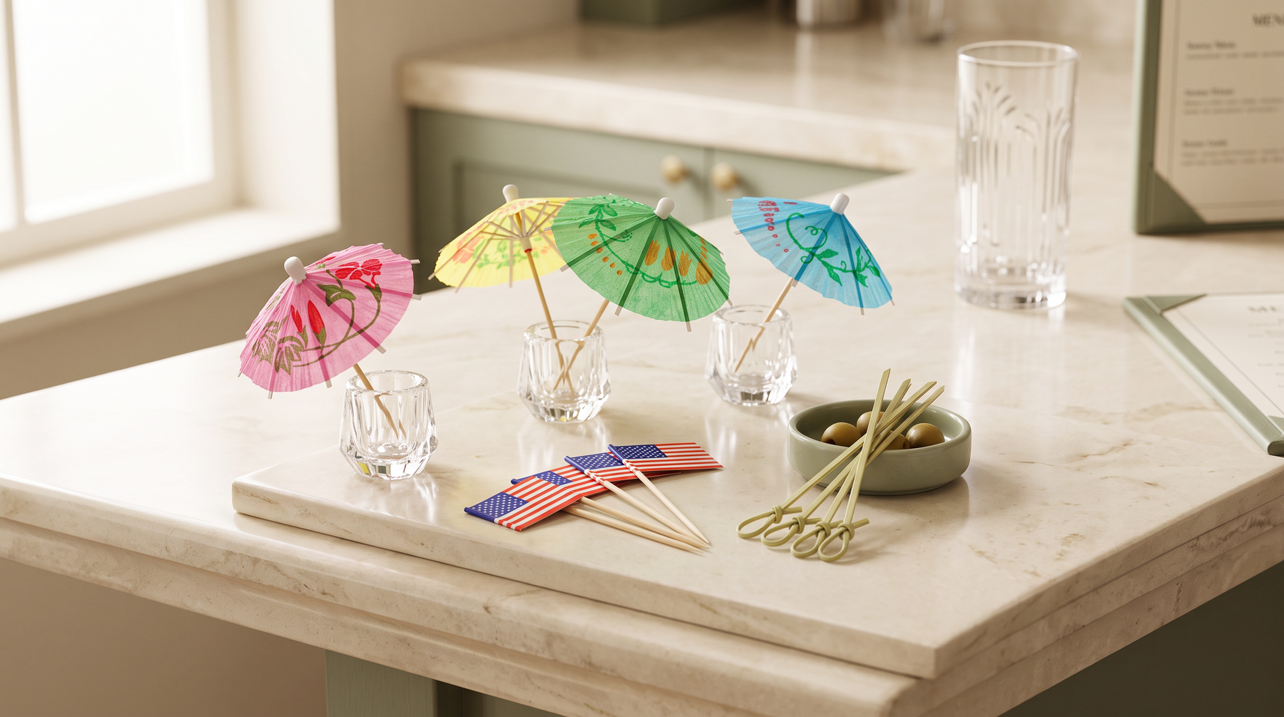 Cocktail and food picks collection banner