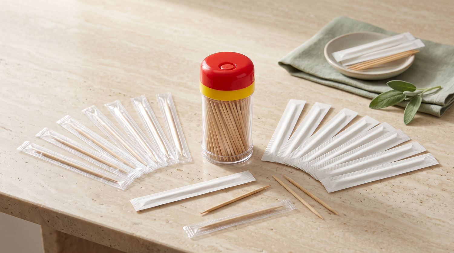 Wrapped toothpicks and dispensers collection banner