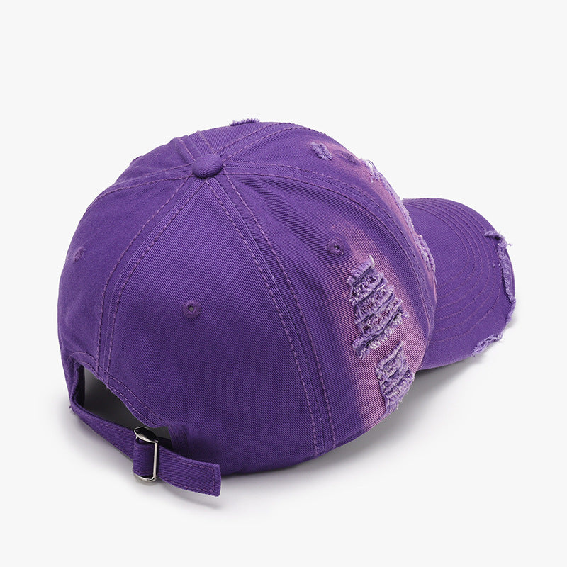 Women's Distressed Adjustable Cotton Baseball Cap