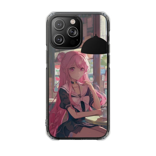 OnetiCase Cafe Chilling Anime Girl Magnetic Clear Case