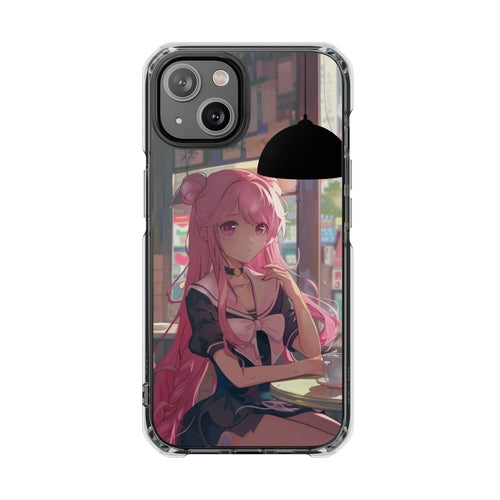 OnetiCase Cafe Chilling Anime Girl Magnetic Clear Case