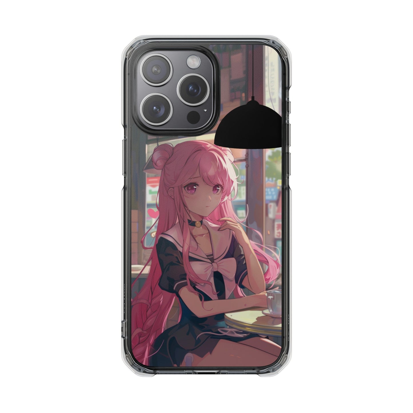 OnetiCase Cafe Chilling Anime Girl Magnetic Clear Case