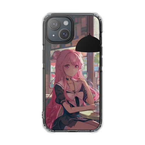 OnetiCase Cafe Chilling Anime Girl Magnetic Clear Case