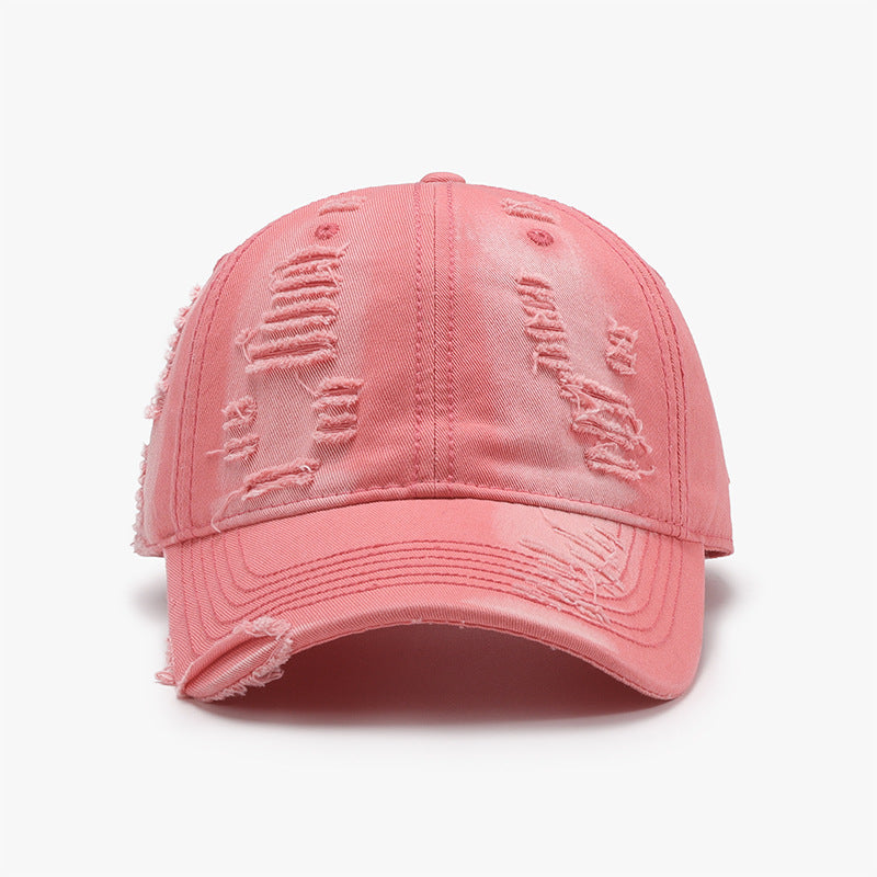 Women's Distressed Adjustable Cotton Baseball Cap