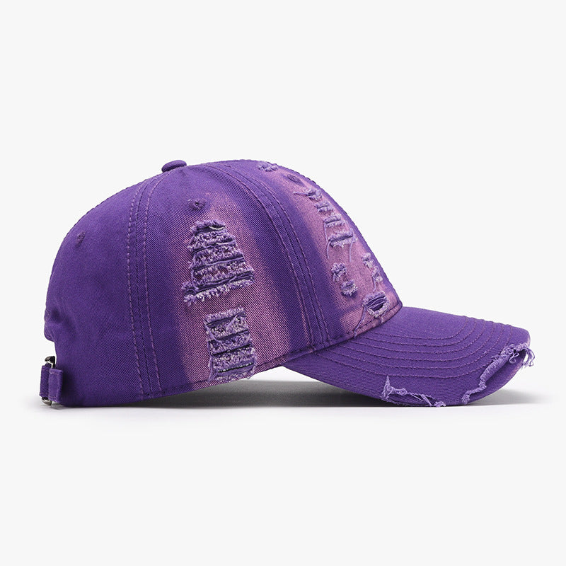 Women's Distressed Adjustable Cotton Baseball Cap