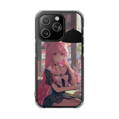 OnetiCase Cafe Chilling Anime Girl Magnetic Clear Case