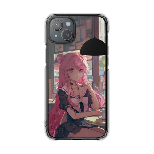 OnetiCase Cafe Chilling Anime Girl Magnetic Clear Case