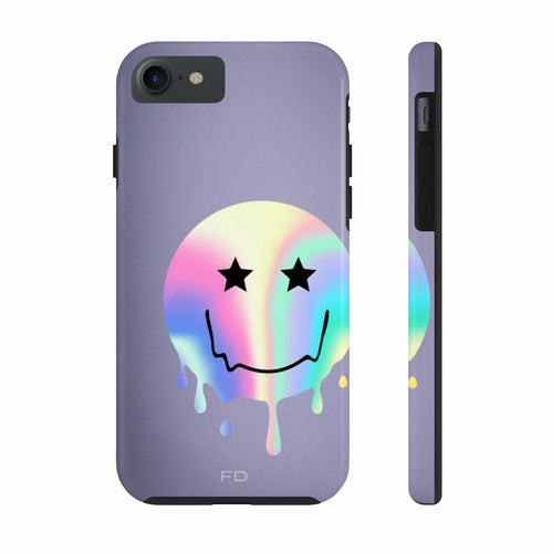 Happy Face with Stars Tough Case for iPhone with Wireless Charging