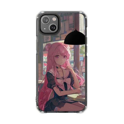 OnetiCase Cafe Chilling Anime Girl Magnetic Clear Case