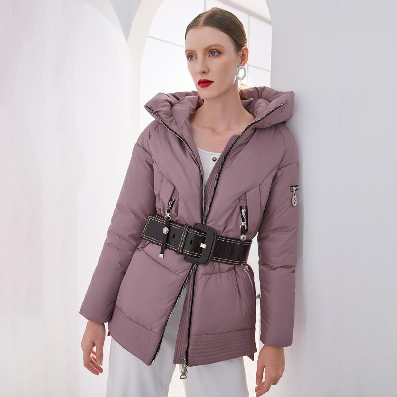 Casual hooded women winter coat parka Zipper pocket padded jacket coat