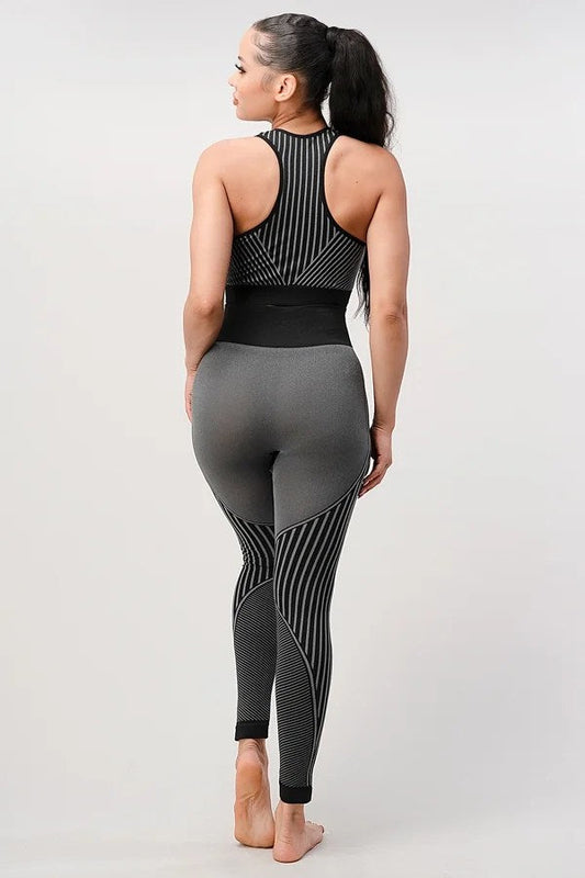 2 Piece Outfits for Women - Seamless Ribbed Yoga Outfits