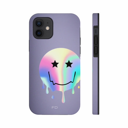 Happy Face with Stars Tough Case for iPhone with Wireless Charging