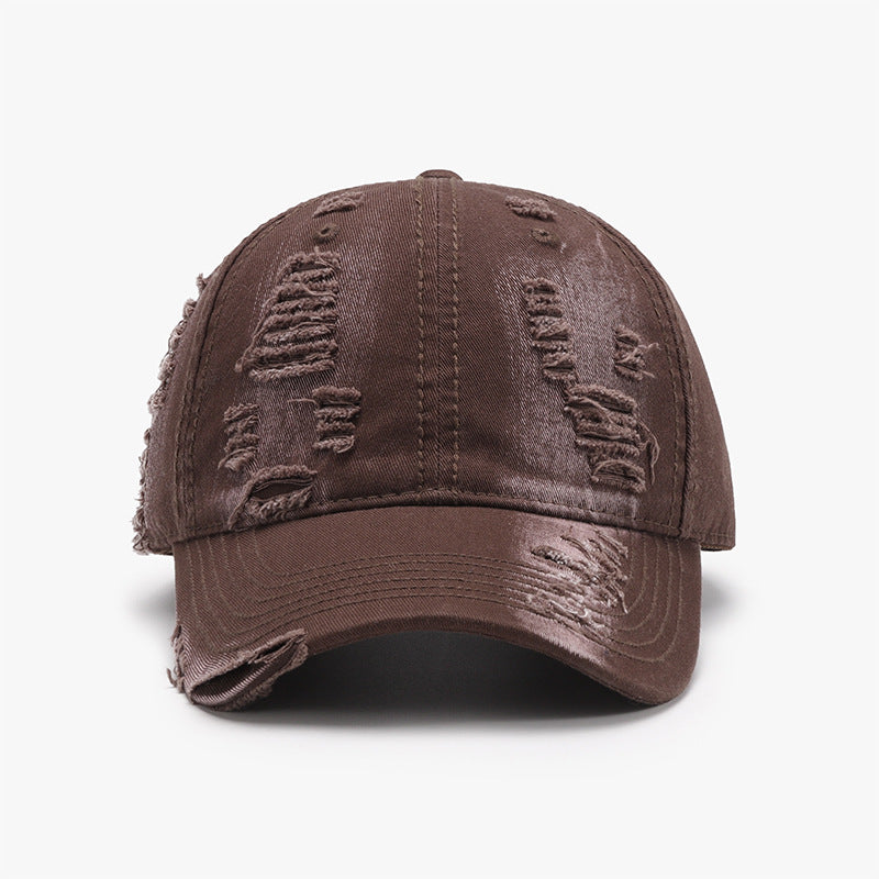 Women's Distressed Adjustable Cotton Baseball Cap