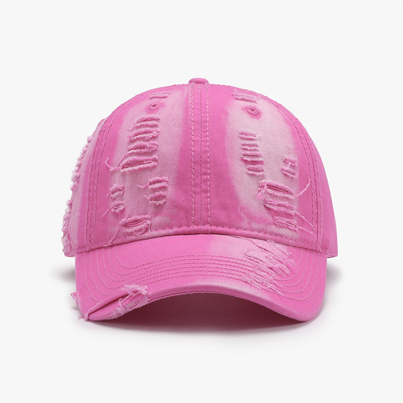 Women's Distressed Adjustable Cotton Baseball Cap