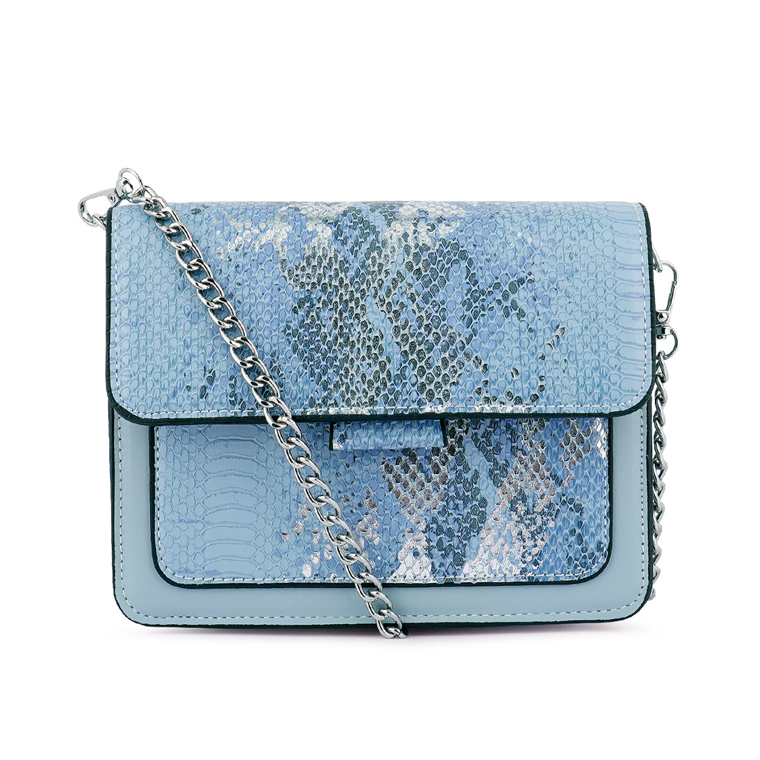 Blue Reptile Print Sling Bag