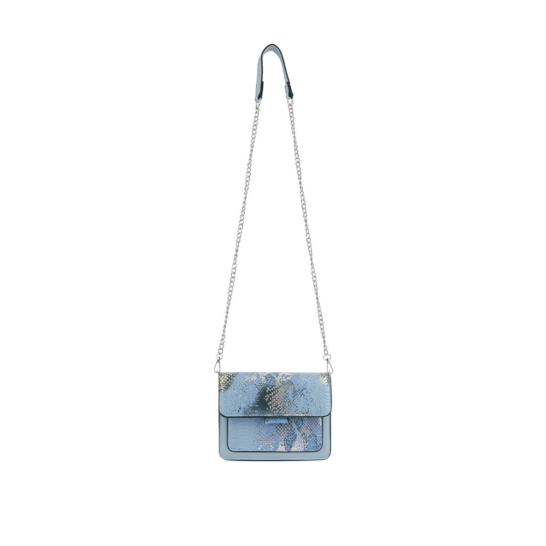 Blue Reptile Print Sling Bag