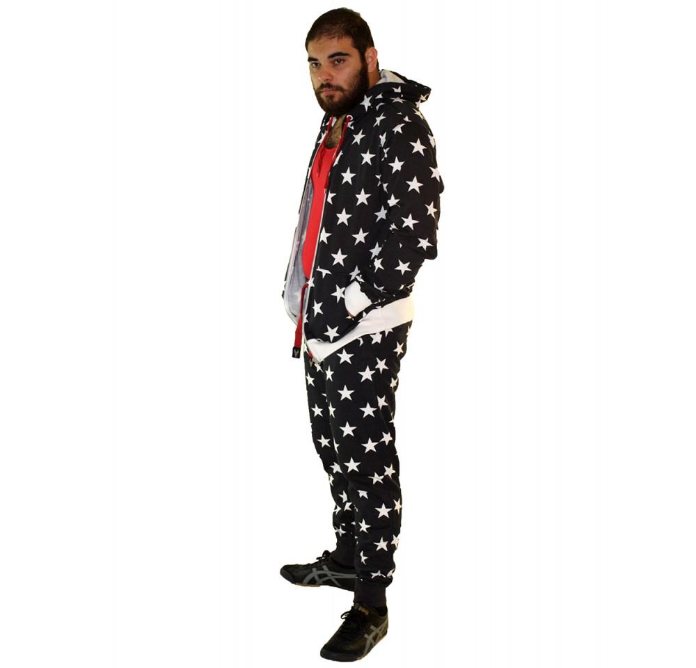 American Flag Stars Printed Men's US Flag  Zip Up Hoody - 155026