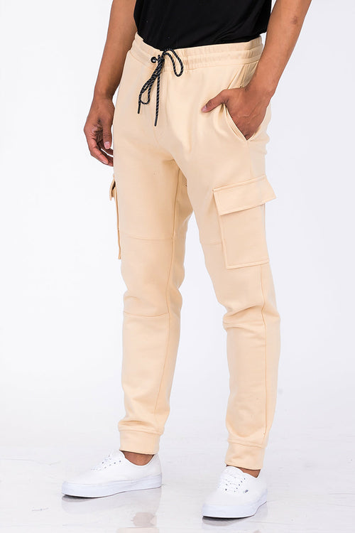 Cotton Blend Cargo Joggers