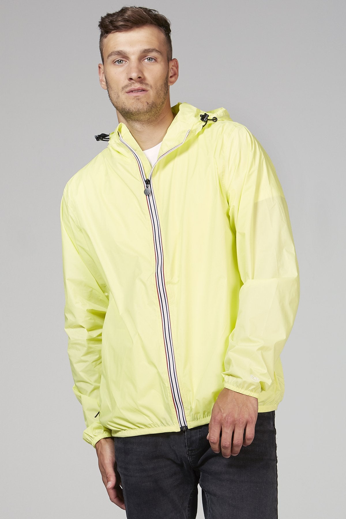 Citrus full zip packable rain jacket and windbreaker