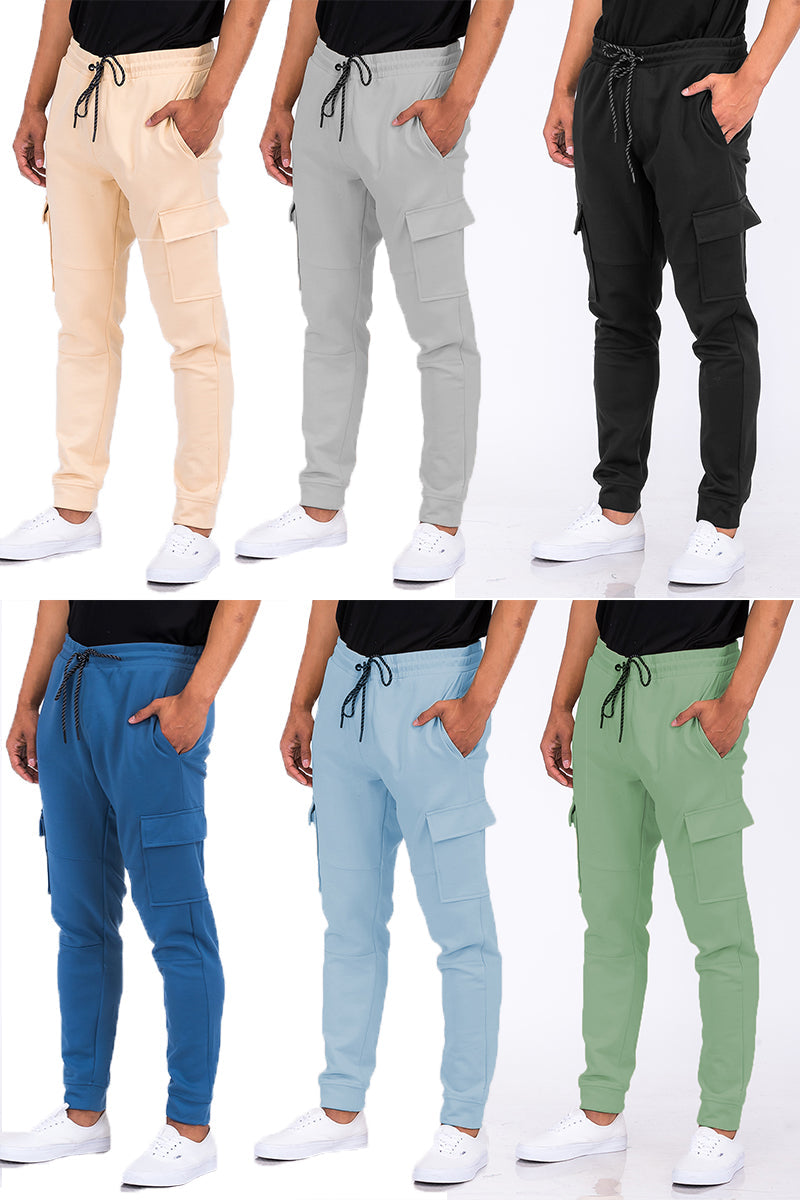 Cotton Blend Cargo Joggers