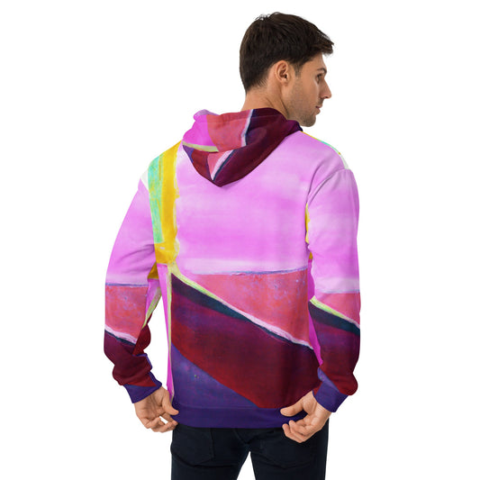 Mens Graphic Hoodie Pink And Purple Pattern