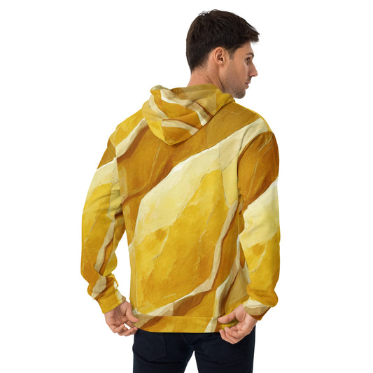 Mens Graphic Hoodie Rustic Yellow Stone Print