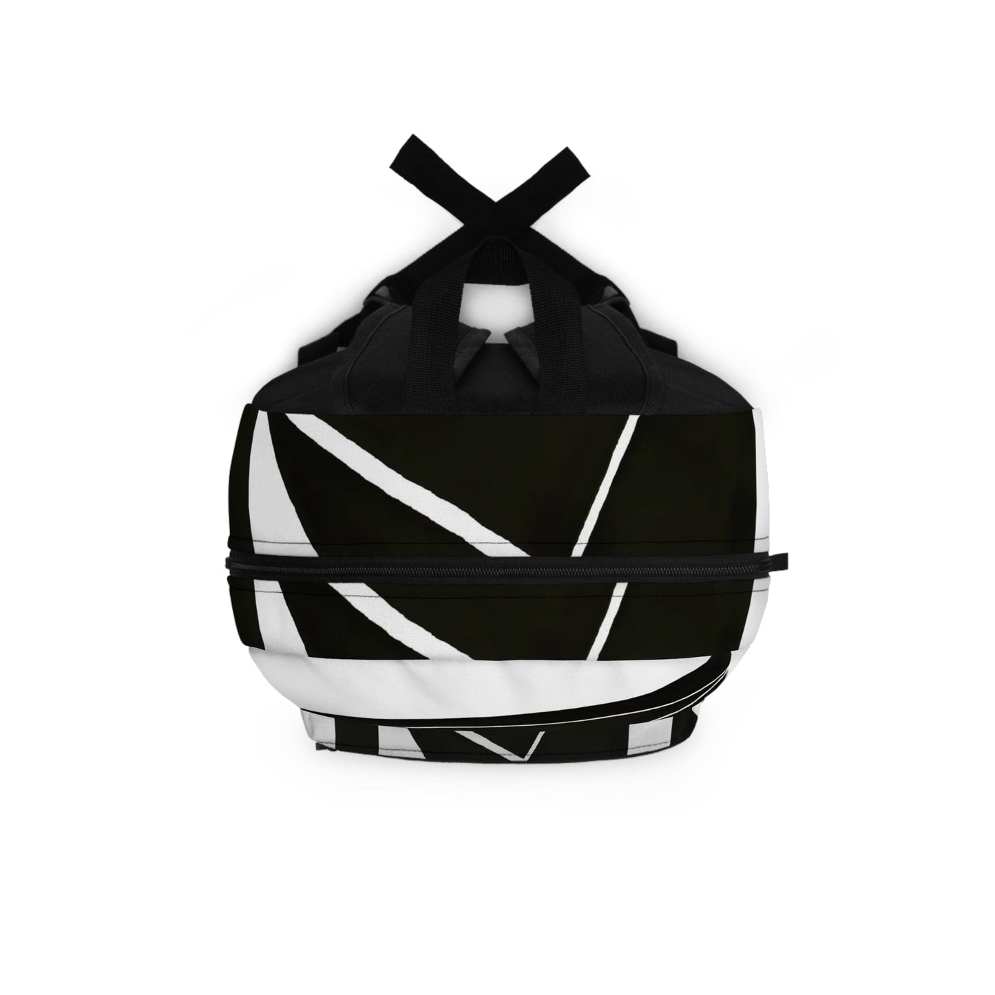 Backpack - Large Water-resistant Bag, Black And White Geometric