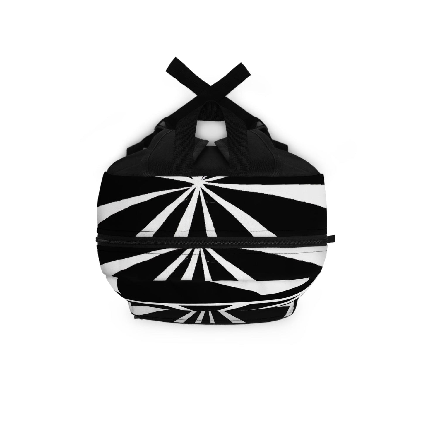 Backpack - Large Water-resistant Bag, Black And White Geometric