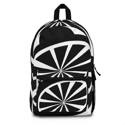 Backpack - Large Water-resistant Bag, Black And White Geometric