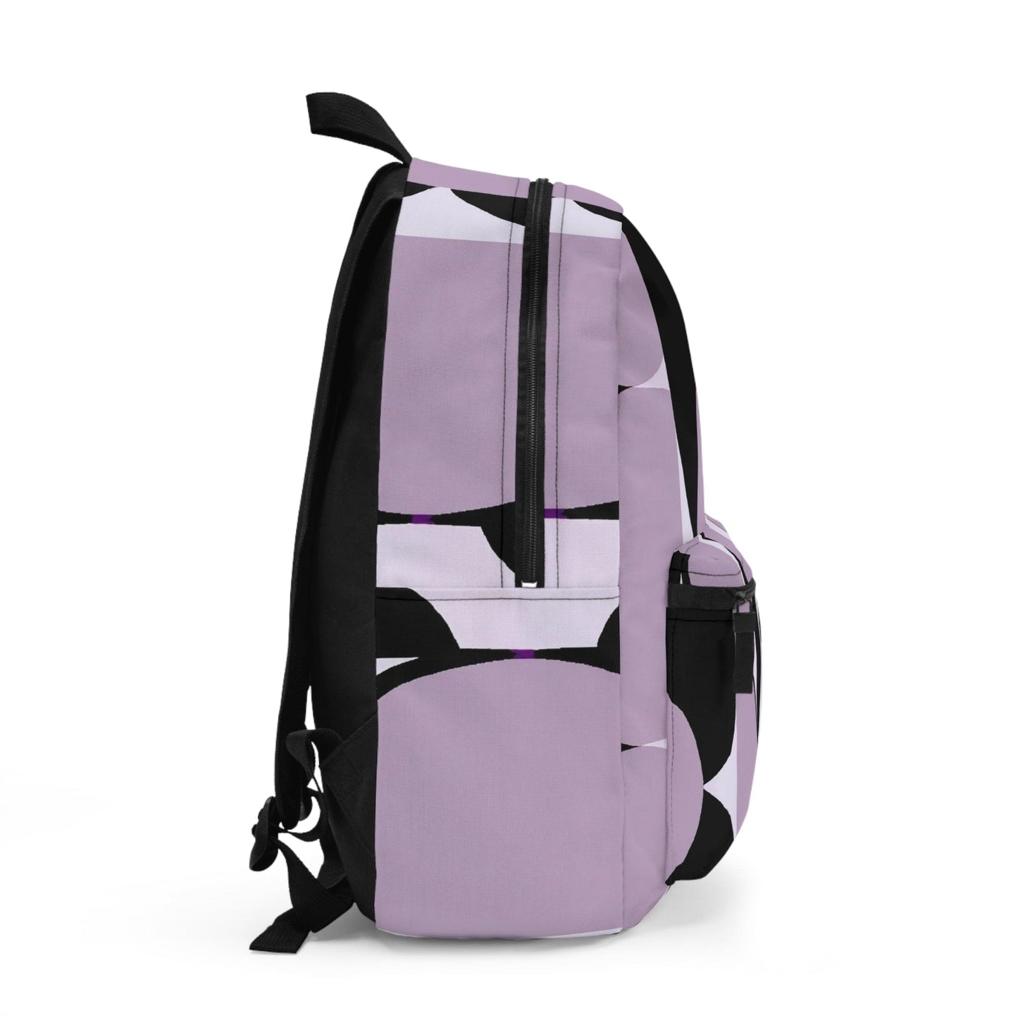 Backpack - Large Water-resistant Bag, Geometric Lavender And Black