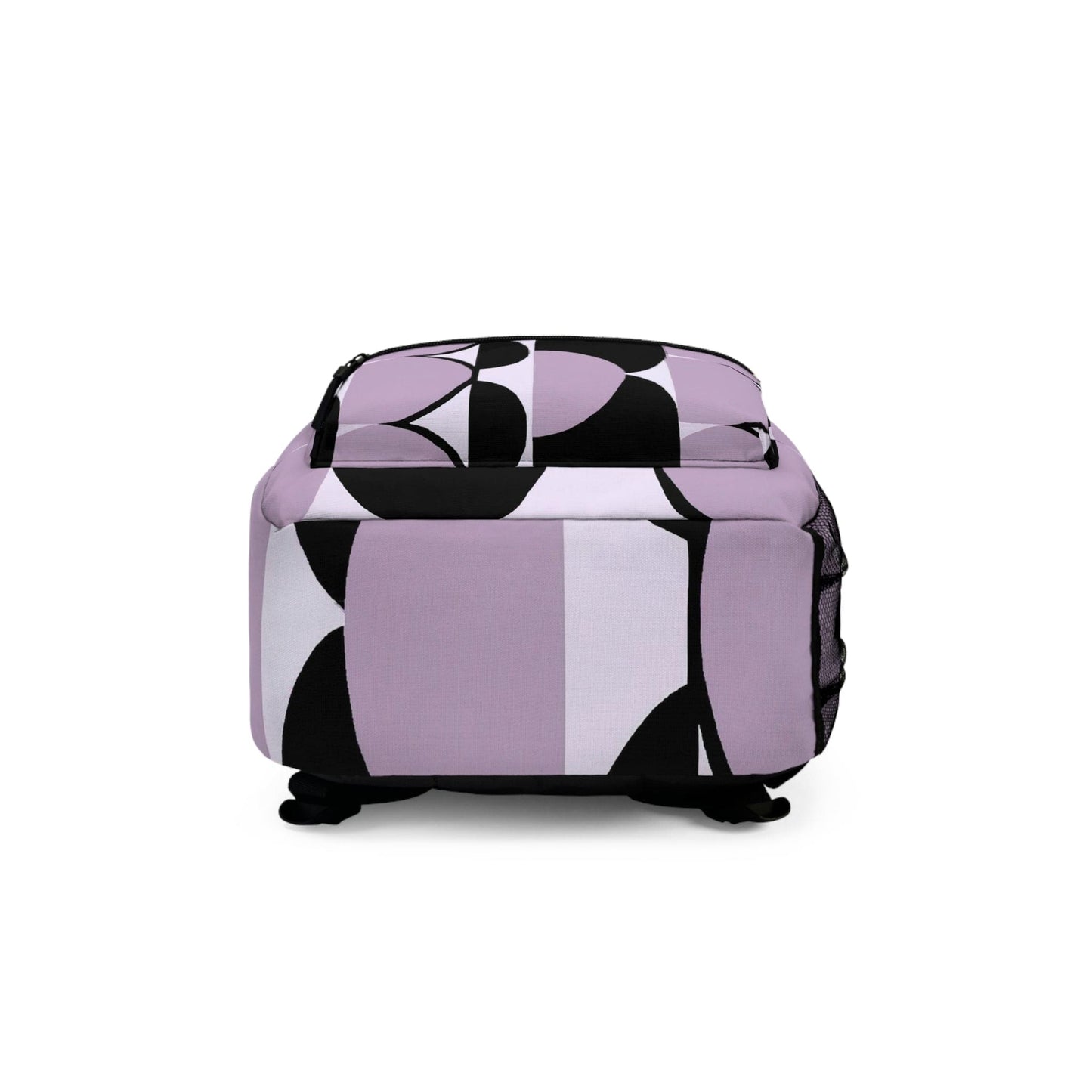 Backpack - Large Water-resistant Bag, Geometric Lavender And Black