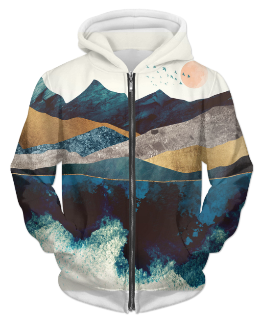 Blue Mountain Reflection 1 Men's Zip Hoodie