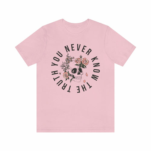 You Never Know The Truth Skull with Floral T-shirt