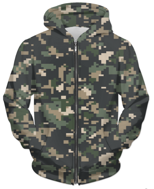 Camouflage 8 Men's Zip Hoodie