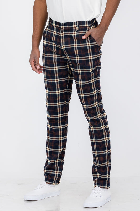 Plaid Slim Fit Pants