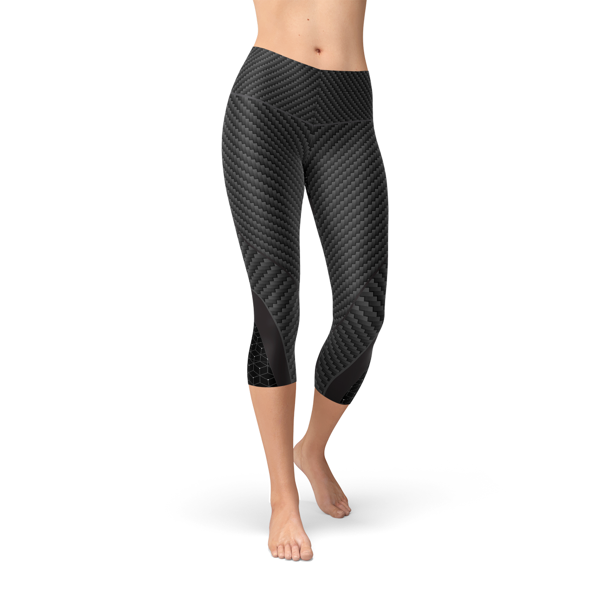 Women's Carbon Fiber Sports Capri Leggings