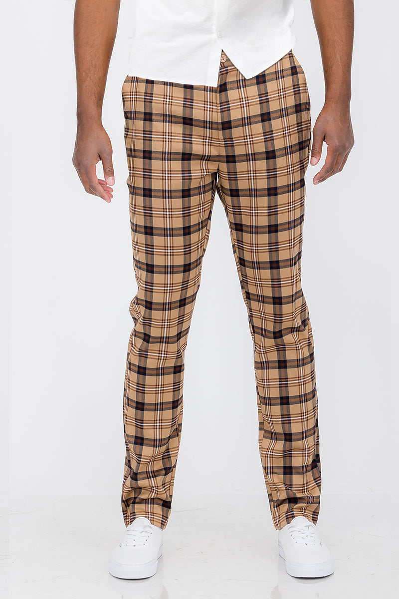 Plaid Slim Fit Pants