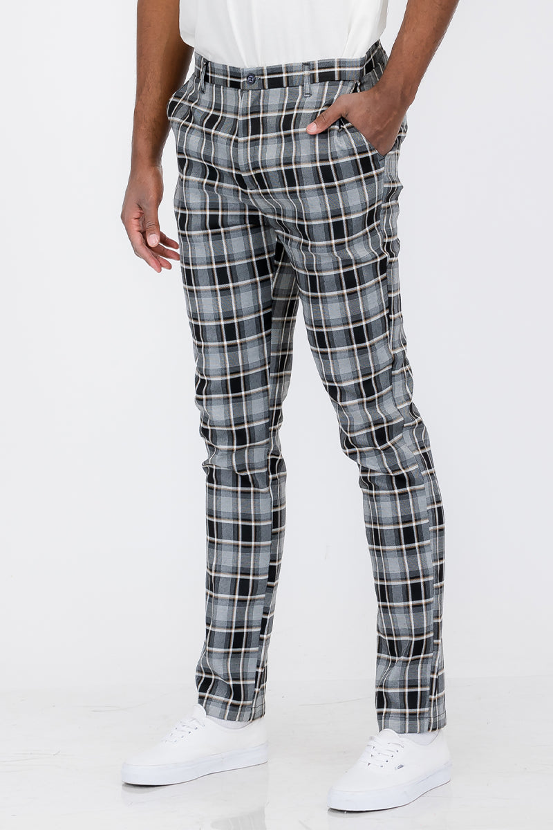 Plaid Slim Fit Pants