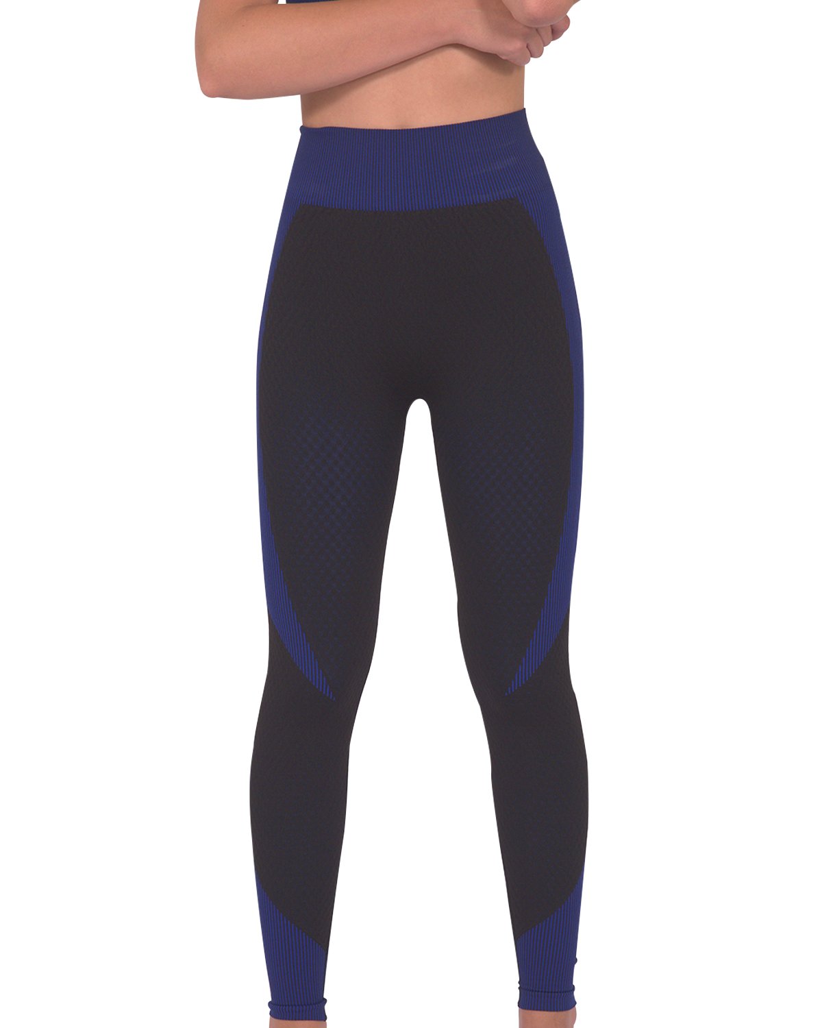 Trois Seamless Leggings - Black with Navy