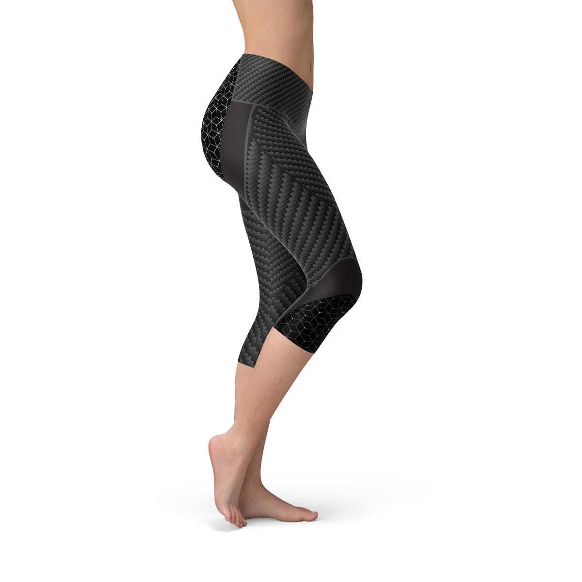 Women's Carbon Fiber Sports Capri Leggings