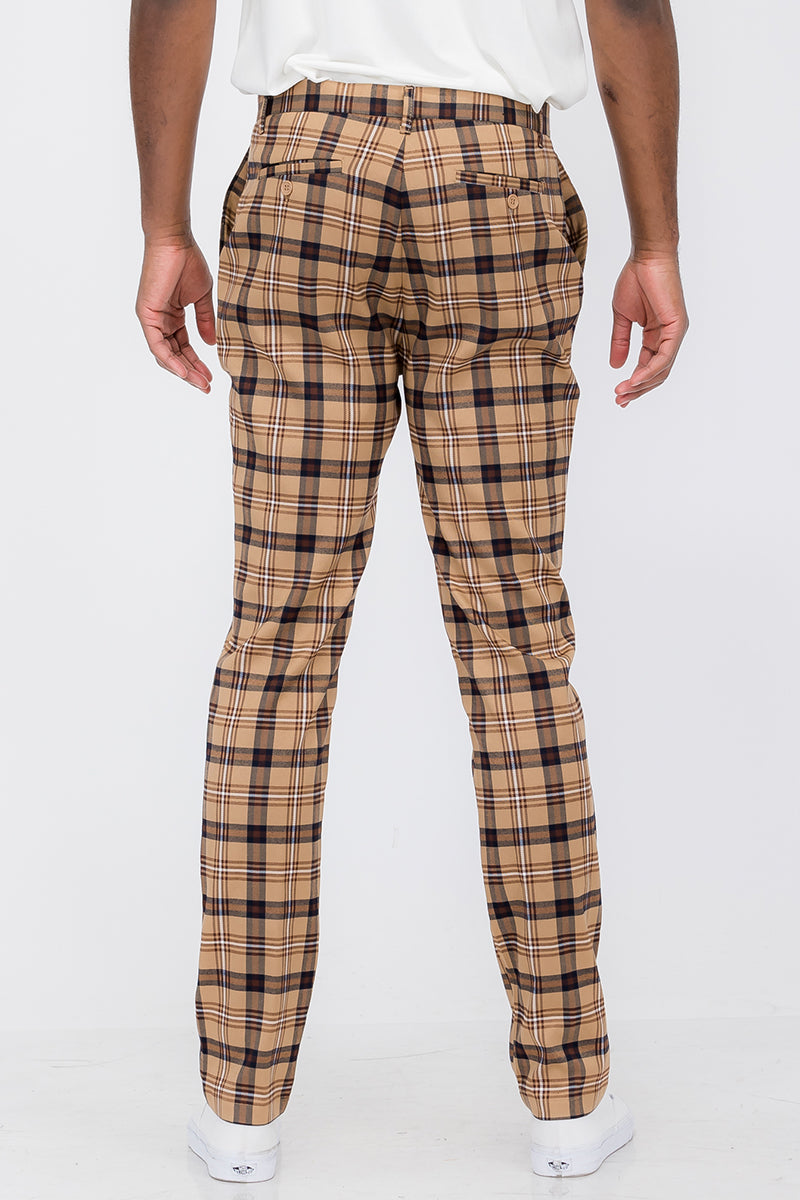 Plaid Slim Fit Pants