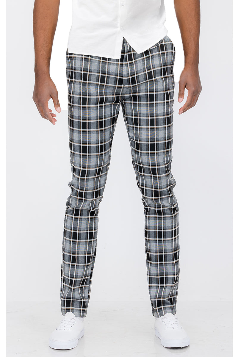 Plaid Slim Fit Pants