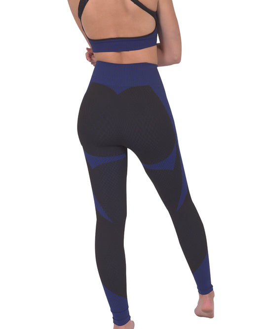 Trois Seamless Leggings - Black with Navy