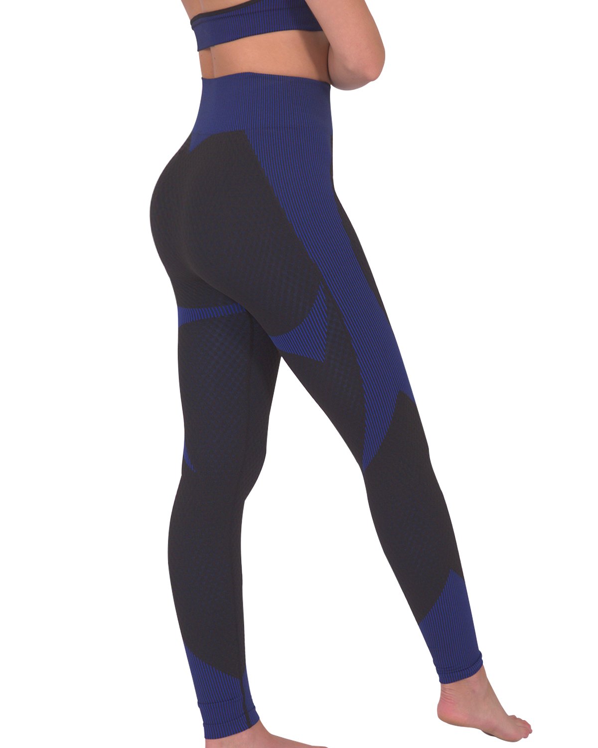 Trois Seamless Leggings - Black with Navy