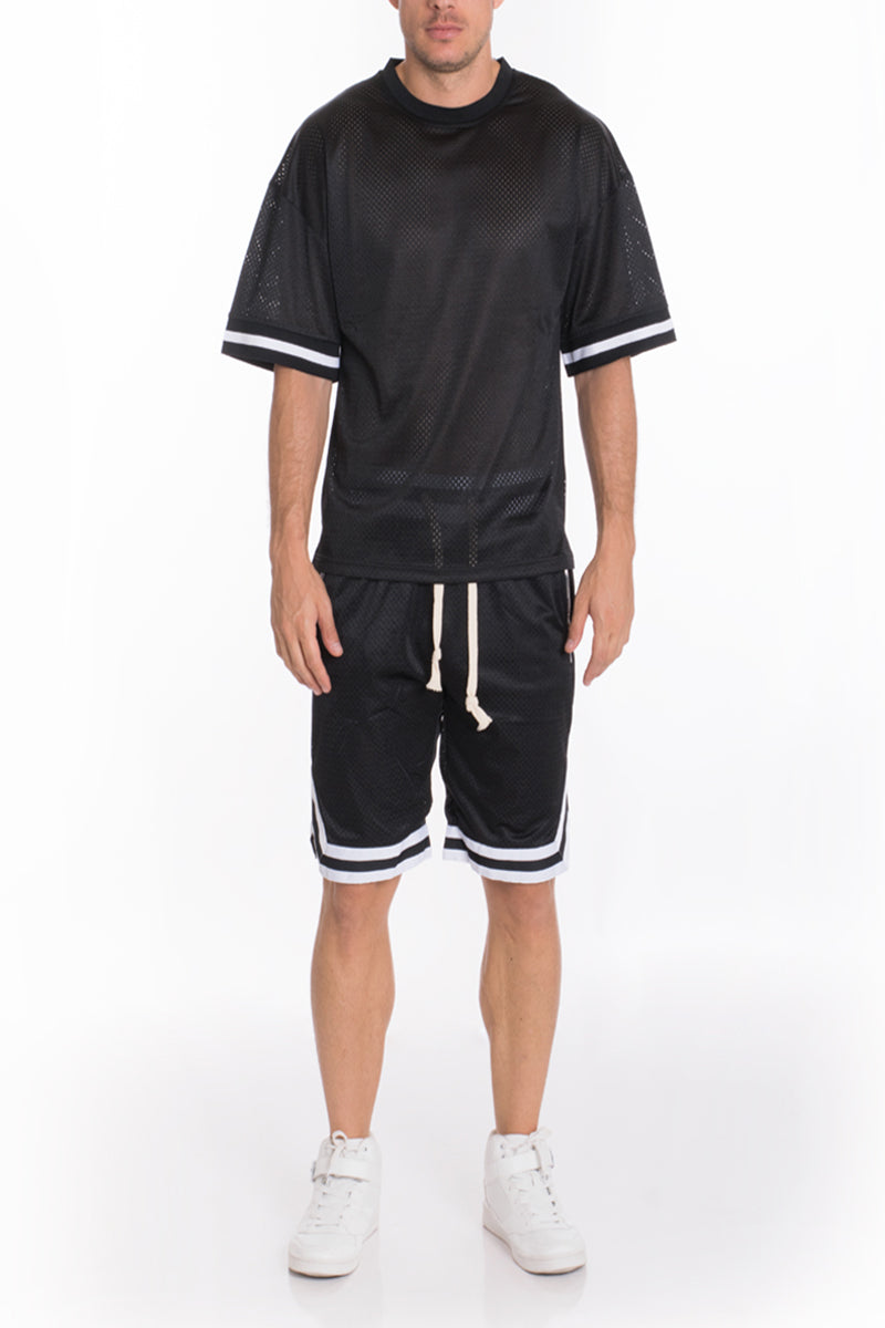 Mesh Jersey T-shirt and Basketball Short Set