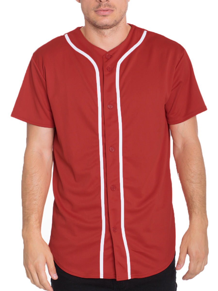 Red White Baseball Jersey Short Set